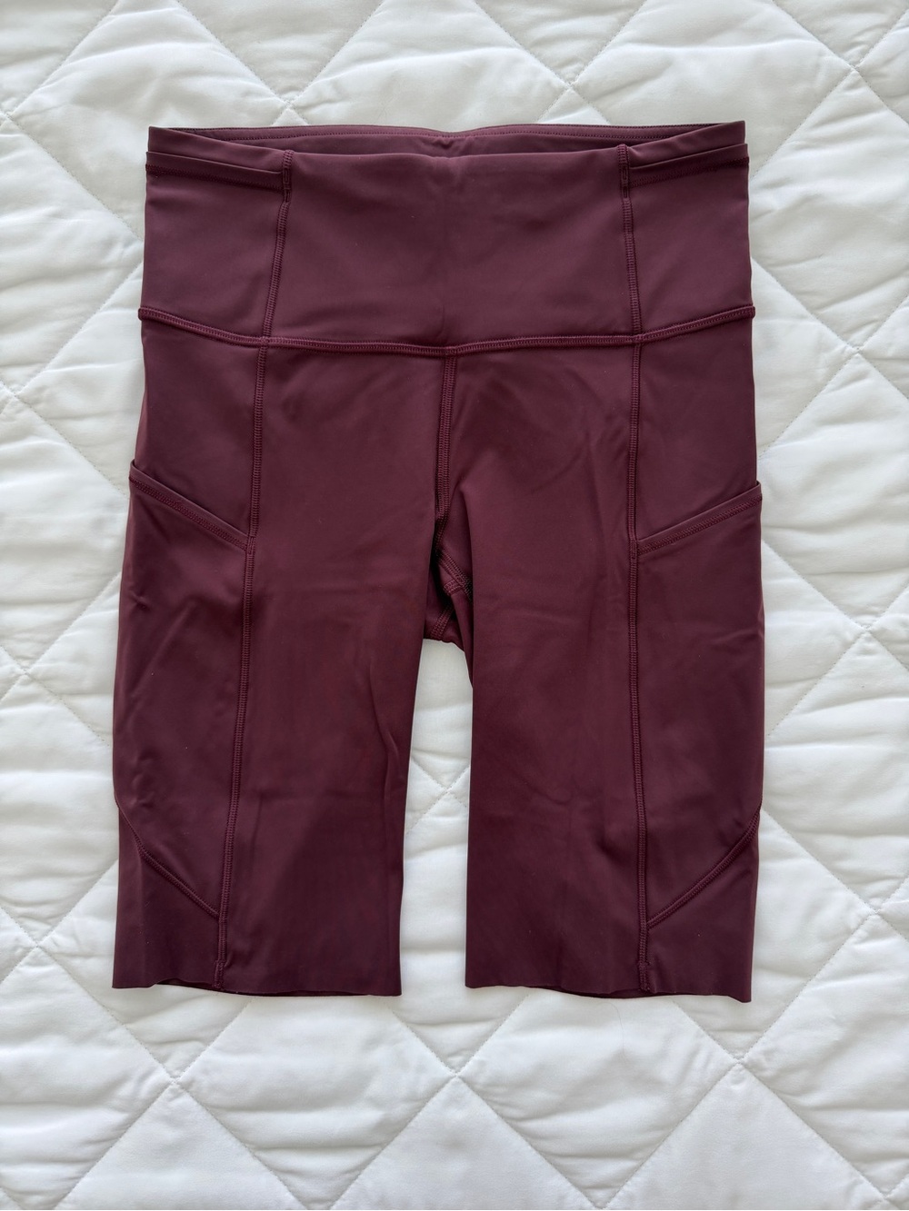 LULULEMON High-Waist Burgundy Women's Performance Bike Shorts